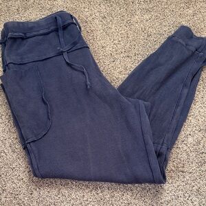 Earthbound waffle knit navy sweat pants joggers size large